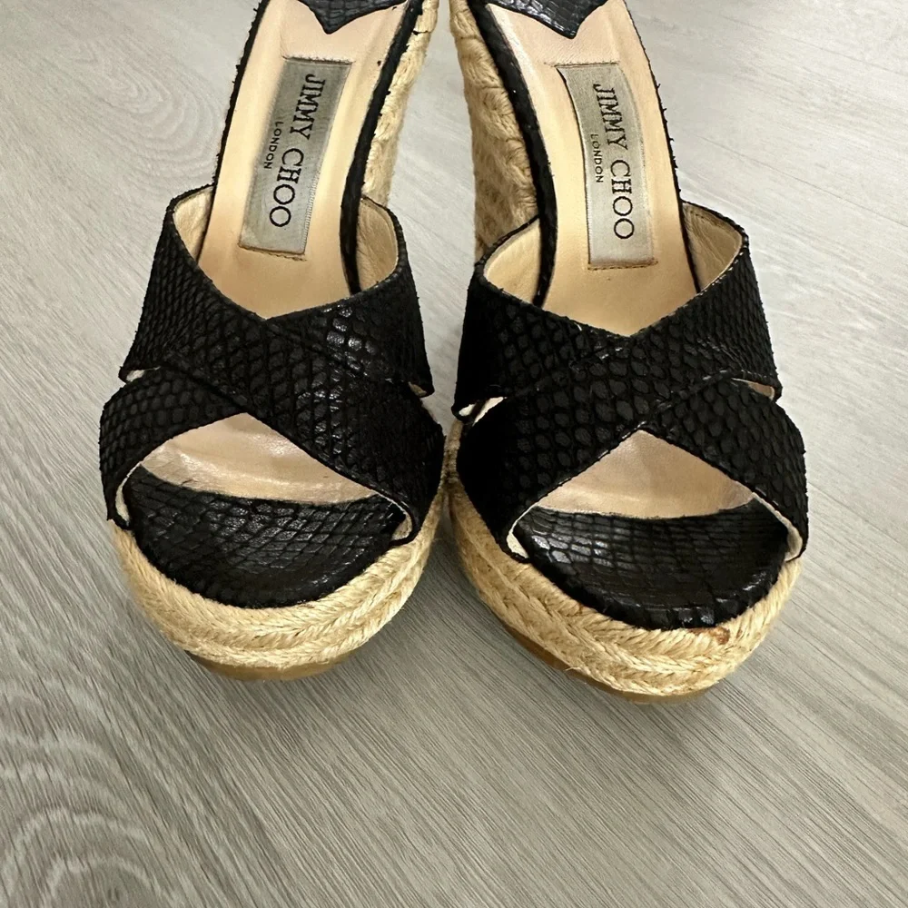 Jimmy Choo Python Platform Wedges - Picture 2 of 12